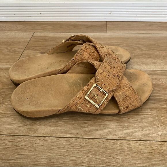 Vionic Cork Cross Strap Orthopedic Slide On Sandals Womens Size 6 - Picture 5 of 6